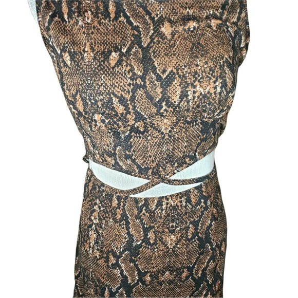 Women Python M Two Piece Set Bodycon Sleeveless Crop Top&Mini Skirt Set - Picture 3 of 8